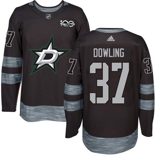 Adidas Men Dallas Stars #37 Justin Dowling Black 1917-2017 100th Anniversary Stitched NHL Jersey->dallas stars->NHL Jersey
